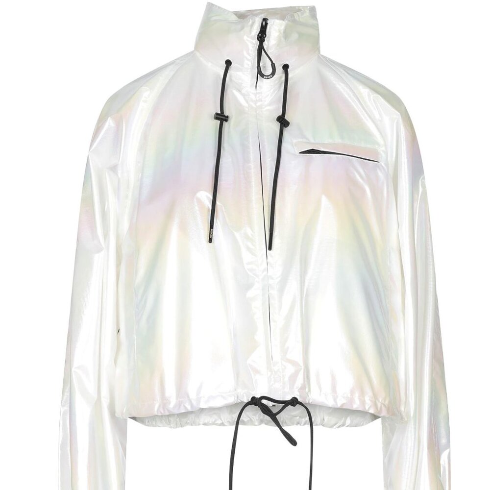 Iridescent tech crop jacket